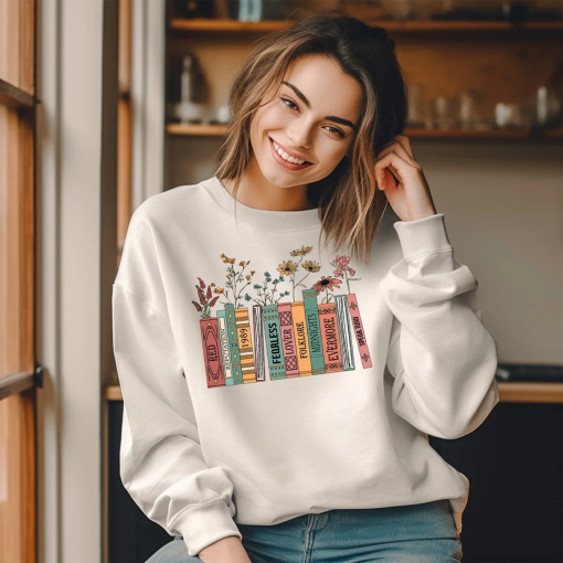 Music Albums as Books Sweatshirt, Vintage Albums as Books, Folk Music Hoodie, Concert Gift for Her