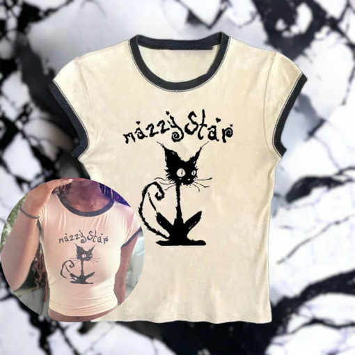 Trendy Mazzy Star Y2K Crop Top – Retro Baby Tee Design, Fashionable Gift for Her, Wardrobe Essential, Gift For Her