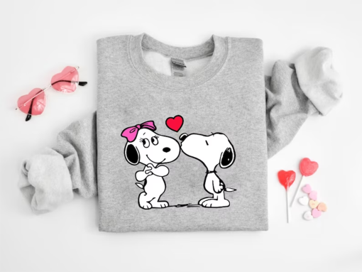 Kissing Snoopy Valentine Shirt, Cute Valentine Shirt, Snoopy Valentine’s Day Love Hearts T-shirt , Snoopy Shirt, Snoopy Love Sweatshirt