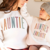 Retro Auntie Sweatshirt – Auntie Ombre – New Aunt To Be – Gift From Sister – Aunt, Niece, Nephew – Favorite Aunt -Unisex Crewneck Sweatshirt