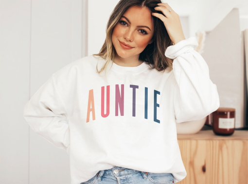 Retro Auntie Sweatshirt – Auntie Ombre – New Aunt To Be – Gift From Sister – Aunt, Niece, Nephew – Favorite Aunt -Unisex Crewneck Sweatshirt