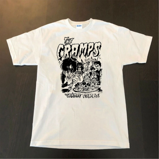 The Cramps Tour 86 Tshirt Tees White Tshirt Sweatshirt Hoodies Long Sleeve Unisex Size S- 4XL Adult High Quality Best Gift