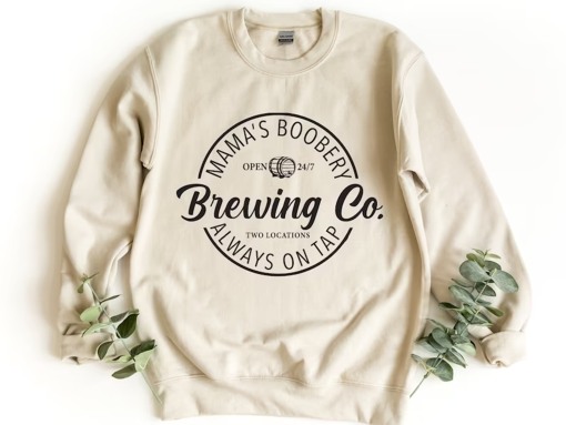 Brewing Co Sweatshirt, Funny Breast Feeding Crewneck Sweatshirt, Mama’s Boobery Pullover, New Mom Sweatshirt, Mother’s Day Sweatshirt