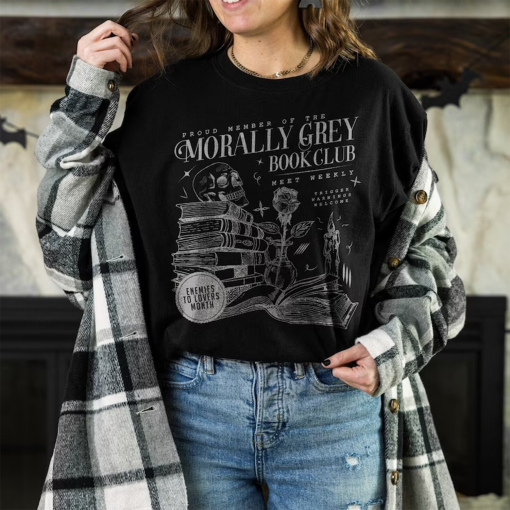 Morally Grey Book Club Shirt | Dark Romance Crewneck, Spooky Season Sweatshirt, Bookish Shirt Vintage Bookish Gift For Book Lover Reader