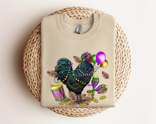 Mardi Gras Chicken Sweatshirt Hoodie, Mardi Gras Shirt, This Girl Needs A Drink, Mardi Grass Festival Shirt, New Orleans Shirt