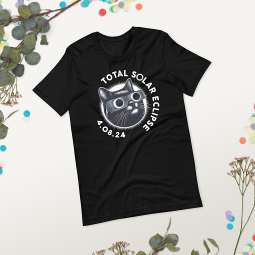 Funny Cat Solar Eclipse Shirt, Path of Totality Shirt, Cat Lover Gift, April 8 2024, Total Solar Eclipse, Astronomy Astrology Moon Sun