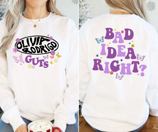 Bad Idea Right GUTS World Tour Olivia Rodrigo 2024 T-Shirt, Olivia Rodrigo Shirt, Bad Idea Right Shirt, GUTS World Tour 2024 Sweatshirt