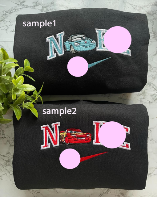 Cars Lightning Mc.Quee.n And Sa.l.ly Embroidered Sweatshirt, Valentine Embroidered Hoodie, Cars Lightning Couple Embroidered Hoodie