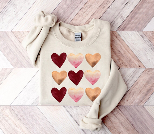 Valentine Heart Sweatshirt for Women – Cute Valentine’s Day Shirt, Cozy Valentine Sweater, Romantic Crewneck Top, Love Sweatshirt