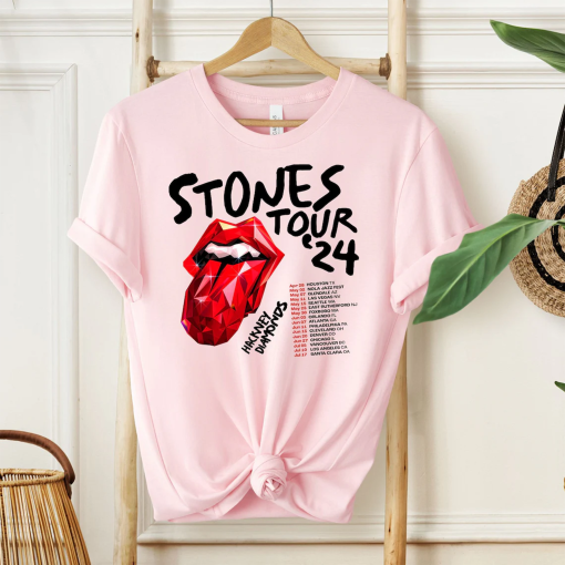 The Rolling Stones Hackney Diamonds Tour 2024 Schedule List T-Shirt, Rolling Stones 2024 Hackney Diamonds Tour Shirt, Rolling Stones Shirt