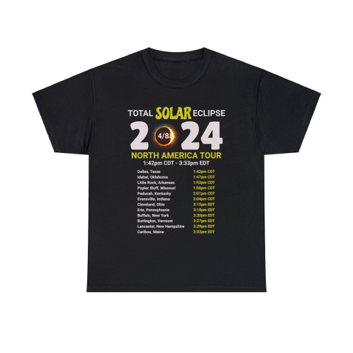 Solar Eclipse 2024 T-Shirt, Eclipse Event 2024 Shirt, Gift for Space Fan, North America Eclipse 2024 T-Shirt, Astronomy Fan Tee Shirt