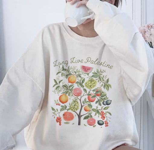 Fruits of Palestine Sweatshirt Watermelon Sweatshirt Fruit Sweatshirt Plaestine Olive Tree Palestine Sweatshirt Fig Sweatshirt Palestine