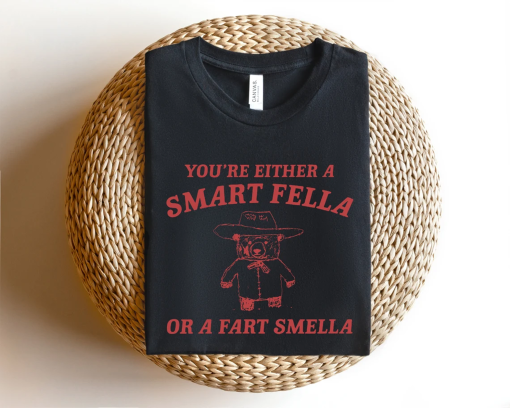 Are You A Smart Fella Or Fart Smella? Retro Cartoon T Shirt, Weird T Shirt, Meme T Shirt, Trash Panda T Shirt, Unisex