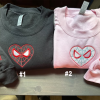 Pinky Promise with Heart Embroidered Hoodie, Custom Embroidered Initial Heart on sleeve, Matching Couple Hoodie, Valentines Gift