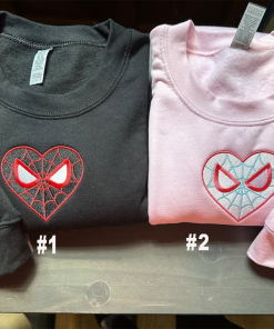 Custom personalized spider web couple embroidered sweater