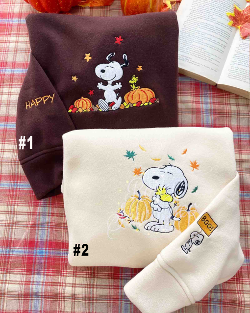 Snoopy Pumpkin Fall – Emboroidered Sweatshirt