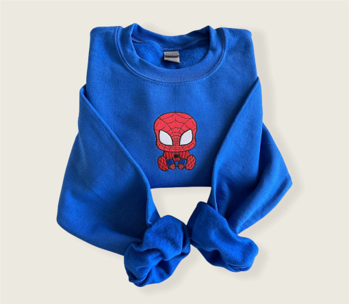 Spiderman Embroidered Hoodie; Spiderman embroidered sweatshirt; Spiderman embroidery; Spiderman Hoodies; Peter Parker sweatshirt