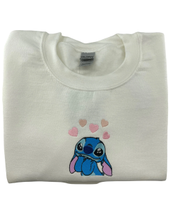 Stitch Heart Embroidered Sweatshirt | Stitch Crewneck…