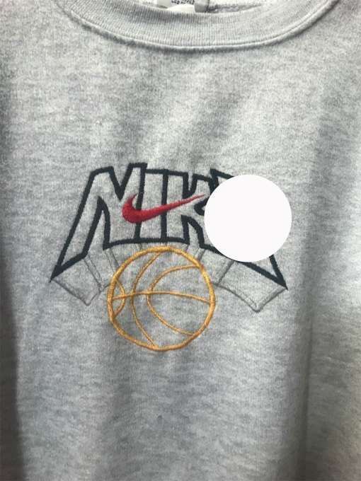 Vintage Style Basketball Crewneck Sweatshirt Embroidered