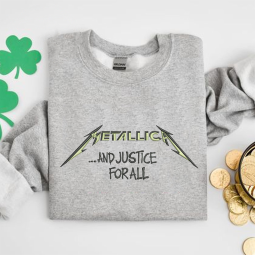 Metallica And Justice For All Embroidered Sweatshirt Music Fans