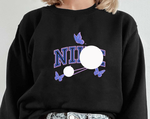 Inspired Monochrome Butterfly | Embroidered Sweatshirt