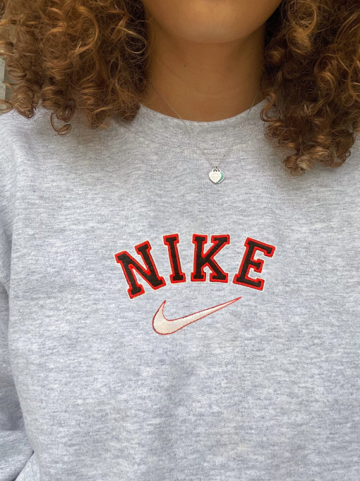 Vintage Swoosh Sweatshirt Embroidered Sweatshirt Embroidery