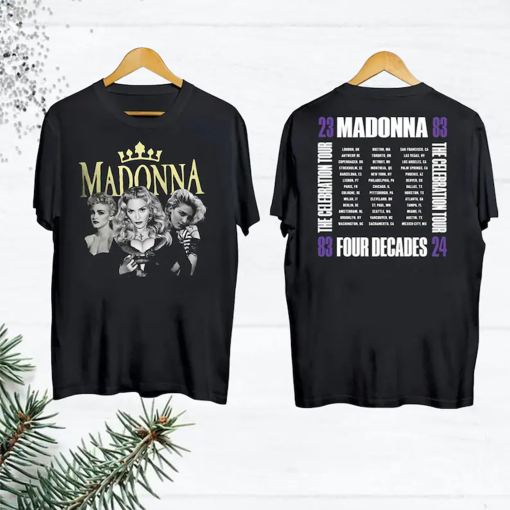 2024 Tour Madonna The Celebration T-Shirt, Madonna 90s Vintage Shirt, Four Decades Tour Shirt, Madonna Fan Gift Shirt