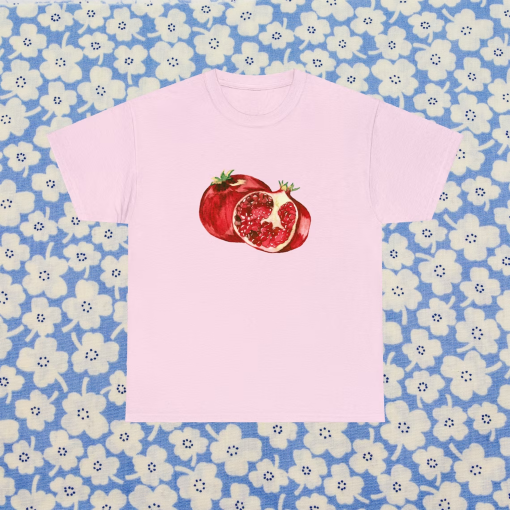 Pomegranate T-Shirt, Coquette Clothing, Coquette Top, Graphic T-Shirt, Cute Cotton Tees, BFF Bestie Gifts, Cute Trending Tshirts