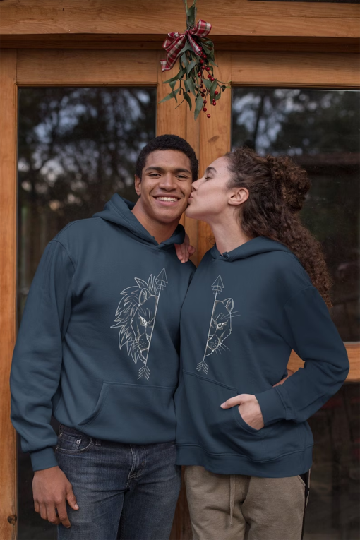 Lion couples hoodies – Pärchen pullover – Lioness couple hoodies – His and hers hoodies – Couple sweaters – Made by VIVAMAKE