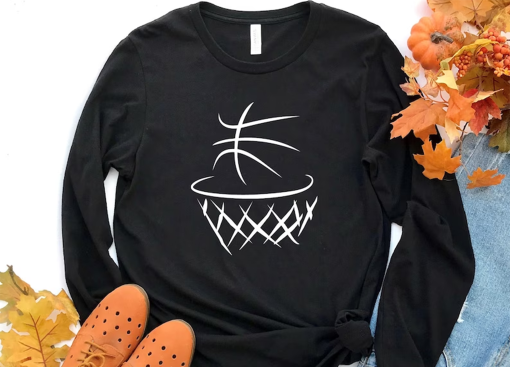 Basketball Long Sleeve Shirt, Basketball Hoops, Basketball Ball Long Sleeve Shirt, Basketball Gifts, Sports Shirt, Gift For Basketball Lover