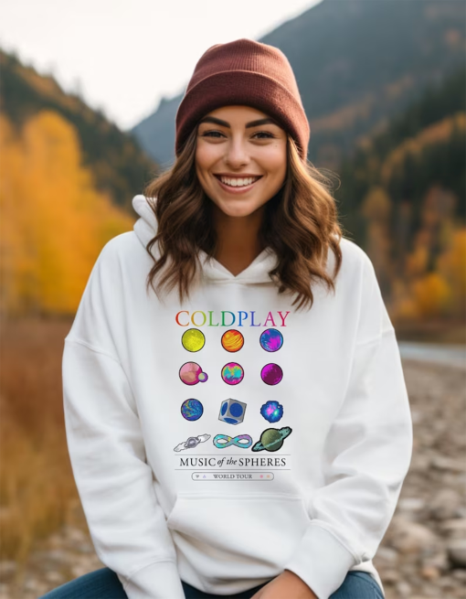 Coldplay Music Band Hoodie, Music Of The Spheres Tour 2024 Sweatshirt, Retro Coldplay Hoodie, World Music Tour Shirt, Gift For Fan