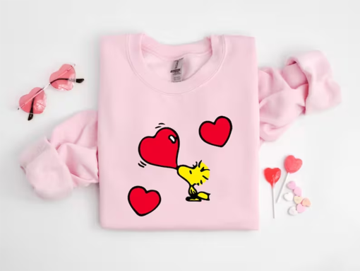 Small Yellow Bird Love Shirt, Valentines Day Gift, Heart Bird Shirt, Valentines Day Shirt for Women, Gift for Kids, Funny Shirt, Love Shirt