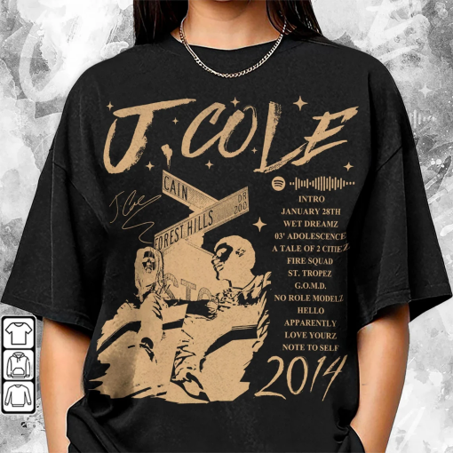 J.Cole 2014 Forest Hills Drive Album 90s Rap Music Shirt, Bootleg Rapper Album Vintage Y2K Sweatshirt, Retro Unisex Hoodie 2110R MLUD