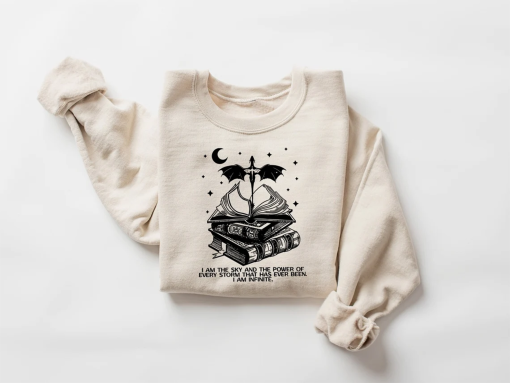 I am the Sky Sweatshirt, Vintage Basgiath War College Shirt, Fourth Wing T-Shirt, Dragon Rider Violet Sorrengail, Bookish Hoodie, D&D Tee