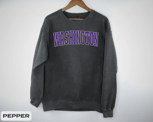 Washington Football Vintage Style Comfort Colors Sweatshirt, Washington Football Sweater, Washington Crewneck, Husky Fan Gift for Men Women