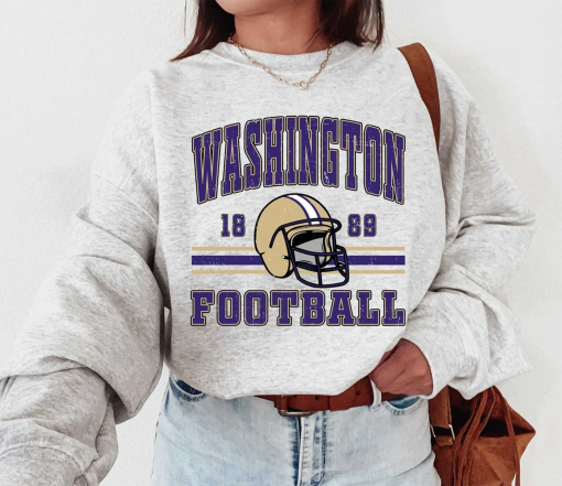 Vintage Washington Football Crewneck Sweatshirt, Huskies Football Shirt, Retro Washington Football Shirt, College Sweatshirt