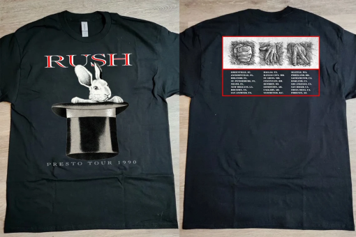 1990 Rush Rabit Presto North America Tour T-Shirt, Rush Band T-Shirt, Rush Presto Tour Shirt, Rush Tour 1990 T-Shirt, Rush Rock Band Shirt