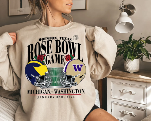 Michigan Wolverines vs Washington Huskies Football 2024 Rose Bowl Shirt, Rose Bowl Game Champs, Washington Football Tee, Michigan Football