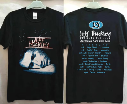 Jeff Buckley Hard Luck Tour 1996 Black T-Shirt, 90s Jeff Buckley Concert T-Shirt, Jeff Buckley Lover Gift, Great Gift for Fan