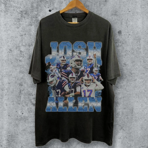 Limited Josh Allen 90s Vintage Bootleg Style Football T-Shirt, Josh Allen Vintage T-Shirt, Retro American Football Tee For Woman and Man