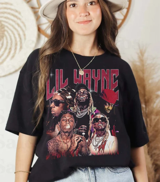 Lil Wayne Vintage 90s Shirt | Sweatshirt | Hoodies, Lil Wayne T-Shirt, Hip hop RnB Rap Unisex Homage Tee, Lil Wayne 90s Graphic Tee