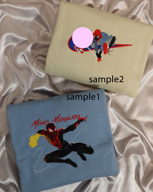 Spid.erm.an Embroidered Sweatshirt; Couple Embroidered Sweatshirt,No Way home, Miles Morales, gift for her/gift for him