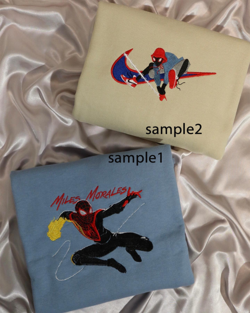 Spid.erm.an Embroidered Sweatshirt; Couple Embroidered Sweatshirt,No Way home, Miles Morales, gift for her/gift for him