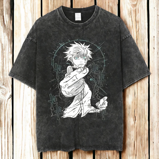 Washed Vintage Anime Inspired T Shirt