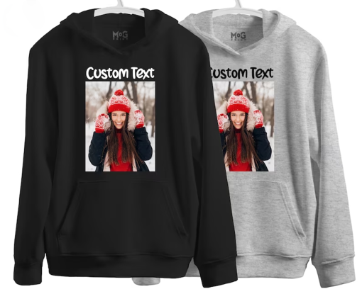 Custom Photo Hoodie | Any Picture Image PERSONALISED Text Hoody | Own Photo Jumper | Personalized Photo Gifts | Birthday Hen Party Hoodies