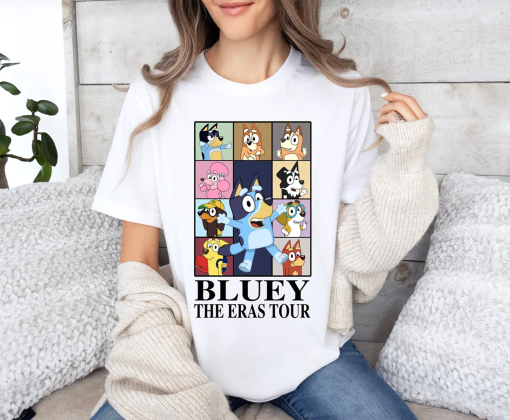 Bluey Eras Tour Shirt, Bluey Family Shirt, Bluey Cartoon Shirt, Bluey Birthday Party Shirt, Bluey Heeler Shirt, Eras Tour Bluey