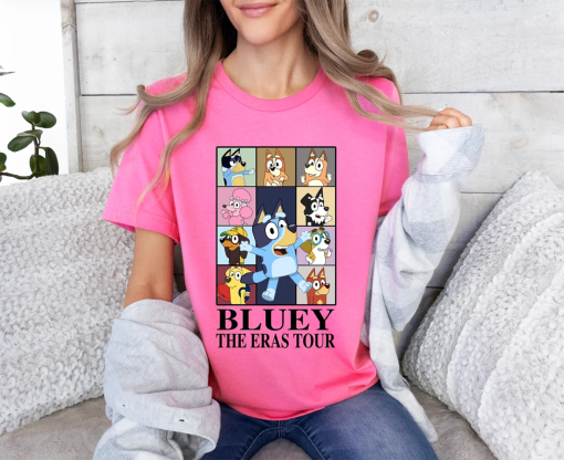 Bluey Eras Tour Shirt, Bluey Family Shirt, Bluey Cartoon Shirt, Bluey Birthday Party Shirt, Bluey Heeler Shirt, Eras Tour Bluey