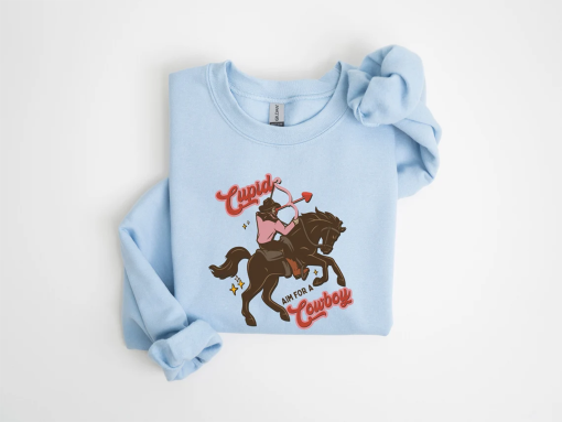 Cupid Aim For A Cowboy shirt,Cowboy Sweatshirt, Valentine’s Day Cowboy,Valentine’s Day Country shirt, Valentine’s Day, Cowgirl Valentine tee