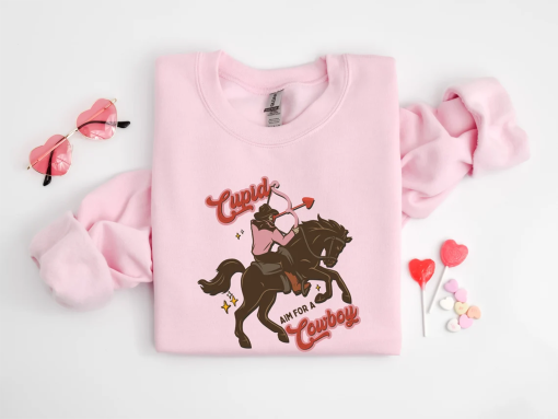 Cupid Aim For A Cowboy shirt,Cowboy Sweatshirt, Valentine’s Day Cowboy,Valentine’s Day Country shirt, Valentine’s Day, Cowgirl Valentine tee