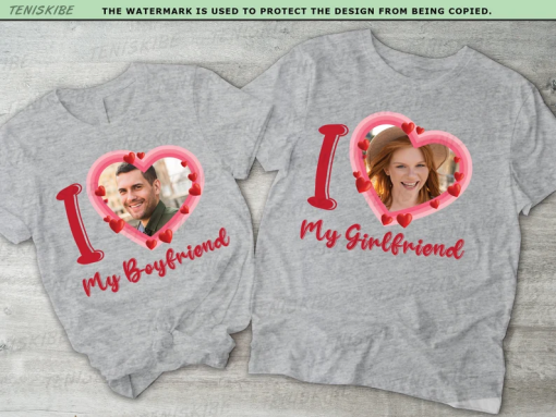 I Love My Girlfriend Custom Photo Shirt, I Love My Boyfriend Custom Photo Shirt, Valentines Day Shirt, Valentine Shirts, Valentines Day Gift